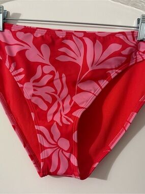 Shade & Shore Red & Pink Floral Bikini Bottom - Women's Swimwear